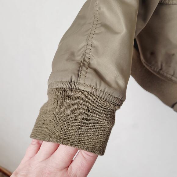Moussy womens green MA-1 utility satin bomber jacket size medium - Picture 10 of 12